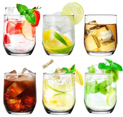 KONZEPT Gläser Set 6 Teilig, Kleine Gläser, Saftgläser 300ml, Wassergläser, Trinkgläser Set ideal für Saft, Wasser, Coctails