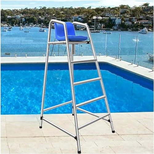 AviiSo Escalera Silla salvavidas desmontable para piscina, 120cm/150cm/180cm Silla elevada con taburetes de acero inoxidable para la playa del Patio junto a la piscina del lago al aire libre, Carga 30