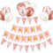 OSDUE Palloncino Decorazioni Compleanno, Set di Palloncini Coriandoli Striscione Rosa Decorazione di Buon Compleanno con Striscioni Bandiere Triangolari Colorate Palloncini di Coriandoli Nastri