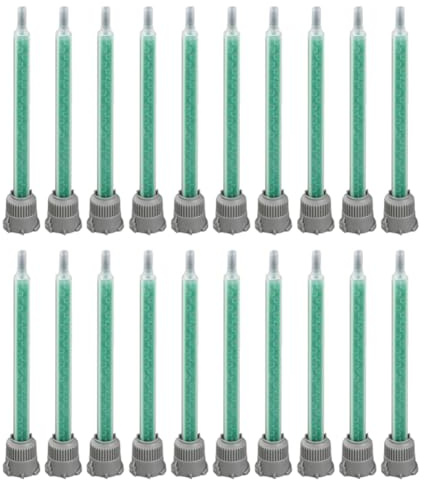 Eieenotee Ugello di Miscelazione per Adesivo Epossidico Testa Miscelatore per Resina Applicatore di Adesivo Dispenser Miscelatore Tubo A Spirale per Agitazione (20 Pezzi)