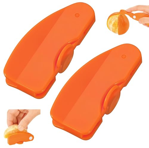 ROKZELT 2 Pezzi Plastica Arancione Peeler, Eplucheur di Agrumi Efficace per Sbucciatore d'Arancia e Altri Agrumi, Utensile Pratico per Multifunctional Peeler Knife per Cucina e Vita Quotidiana