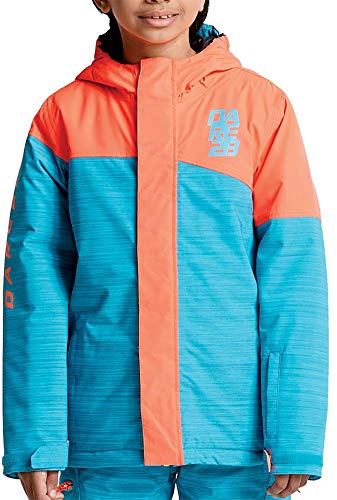 Dare2B Kids Wiseguy Waterproof Insulated Jacket, Multicolor (Aqua/Frycorl), 32-Inch