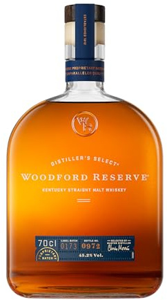 Woodford Reserve Malt Whiskey - Ein hochwertiges Geschenk - Kräftiges Aroma von Nüssen, Karamell & Früchten - 0.7L/45.2% Vol.