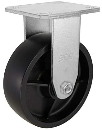 6 Rigid Caster with Heavy Duty Plastic Wheel and 4x4-1/2 Mounting Plate: Perfect for Heavy Toolboxes