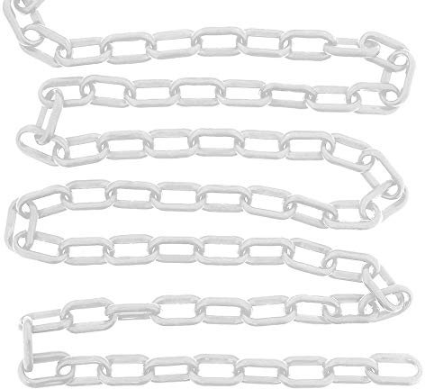 Kunststoff Absperrkette Parkplatz Barriere Straße Kunststoffkette Gefahrenkette Kettenglied Schwarz Rot Weiß Gelb 5 m/8 m/10 m (8 mm x 5 m, weiß)