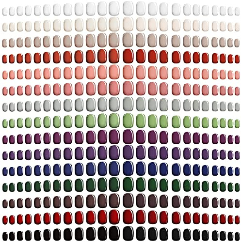 360 Unghie Corte da Incollare Unghie Finte Artificiali Quadrate da Premere Set Pacchetto Unghie Finte Colore Puro Lucido a Copertura Totale Unghie Finte di Media Lunghezza (Colore Fresco)