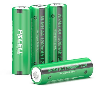 PKCELL AA rechargeable NIMH batteries 1200mAh 1.2V Pre-charged for solar lamps, 4 packs