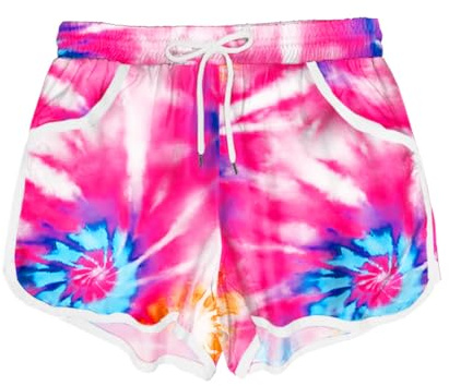 Tie Dye Beach Shorts Girls Hawaiian Summer Short Water Sport Quick Dry Bathing Shorts 9-10 Years