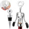 Wine Opener, Multifunctional Corkscrew Wine Bottle Opener with Bottle Stopper, for All Cork Stoppered and Beer Cap Bottles, Corkscrew with Stopper Set