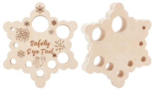 PH PandaHall 2pcs Schneeflocke Sicherheitsaugen Werkzeug für Amigurumi, Sicherheitsaugen Einfügewerkzeug Holz-Hilfswerkzeug für gehäkelte Plüschtier-Augen, 6-29mm