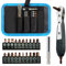 BAKESHU Mini Ratchet Screwdriver Set, Right Angle Screwdriver,Short Offset Screwdrivers with Phillips, Flat, Torx, Hex, Square,Pozidriv S2-Alloy Steel Bits