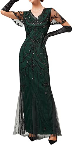 1920 Flapper Robe Charleston à Sequins Robe soirée Frange Paillettée Style années 20 pour Party, Bal, Soirée Gatsby, Cocktail