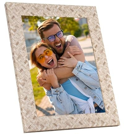 Demark Marco Plástico SO304 - Elegante marco para fotos - Tamaños disponibles: 10x15 y 15x20 cm - Ideal para sobremesa y pared - Diseño moderno y versátil para cualquier decoración (Blanco, 10x15)