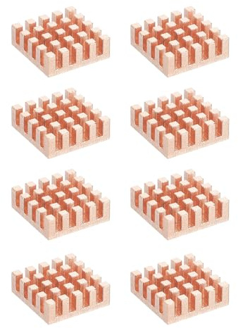 PATIKIL Copper Heatsink 15x15x5mm, 8 Pcs Heat Sink Cooler Radiator for Raspberry Pi Chip CPU Power Transistor FET IC Power Amplifier