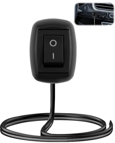 Interruttore a Pulsante Fai da Te Per Auto 12V On/Off SPST Interruttore a Forma di Goccia D'acqua SPST con Fili Per Fendinebbia, Strisce LED E Altro - Lunghezza Cavo 60 Cm, Nero