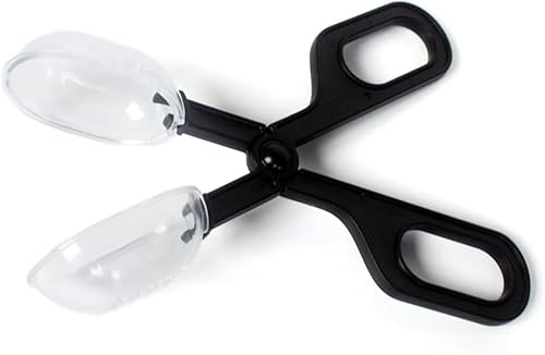 Schwarze Reptilien-Futterschaufel, Kotreinigungsklemme, Löffelförmige Spitzen, Futterpinzette, Aquarium- und Terrarium-Reinigungswerkzeug, für Schlangen, Eidechsen, Vogelspinnen, Reptilienbedarf