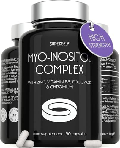 Myo-Inositol Complex - PCOS Supplement & Hormone Balance for Women – Inositol with Zinc, Folic Acid, Vitamin B6 & Chromium – 90 Vegan Capsules – Lab-Tested & UK Made - Easy to Swallow Tablets