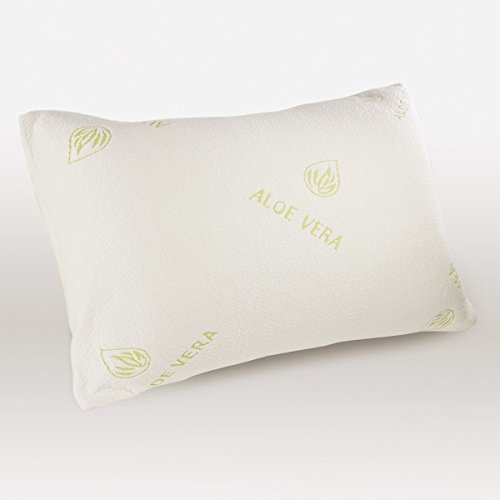 CHILIMILII Natural Aloe Vera Memory Foam Pillow, Orthopedic Anti Mite Pillow, Extra Fill, Anti Allergenic (1 Pack)