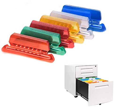 60 Hanging Folder Tabs and Inserts Colorful Plastic Filing Cabinet Tab Hanging File Tabs File Inserts PVC Label Folder Accessory Label Tabs for Quick Identification of Hanging Files
