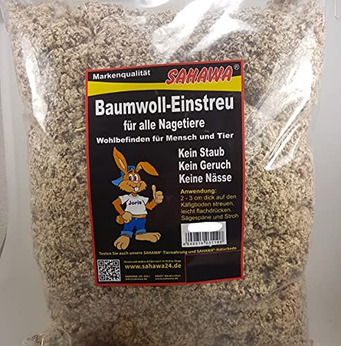 SAHAWA Baumwolleinstreu 160 l Baumwolle Einstreu Naturstreu
