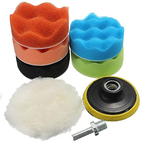 7pcs 3''4''5''6''7'' Lucidatura Spugna Tampone Per Lucidatura Kit Di Attrezzi Manuali Per Lucidatrice Per Auto Lucidatura Auto Disco Spugna Per Lucidatura,7 Pollici