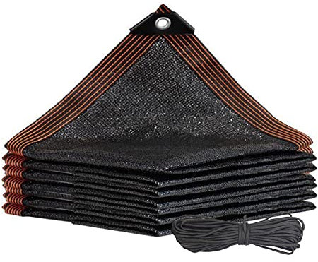 HH-LIFE 3x4m schwarzes Sonnennetz, 80% Sonnenschutz, versiegelte Kanten mit Ösen, UV-beständig, Sonnenschutznetz, Schattentuch für Gewächshaus, Parkschuppen, Garten, Hof oder Zwinger(10x13ft)