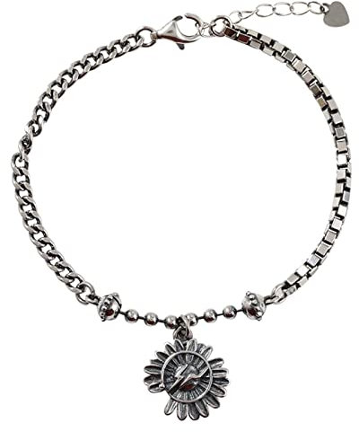 Sudemota Armband Korea 925 Silberarmband Einfaches Persönlichkeits-Mode-Design-Schwarz-Falten-Chrysantheme-Armband-Damen-Geschenk