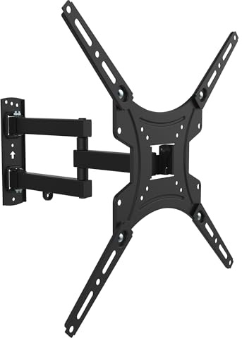 Atlantis P022-E15SBH Supporto TV parete orientabile, Staffa Braccio da Parete per TV da 13 a 60, Max 30Kg, Max VESA 400x400. Inclinazione Verticale +/-12°. Ruotabile 180° Estendibile fino 36,5cm.