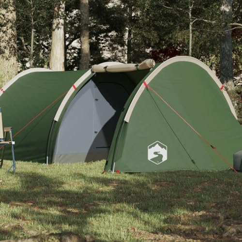 CIADAZ Campingzelt 4 Personen Grün 405x170x106 cm 185T TAFT, Caming Zelt, Camping Markise Zelt, Camping Tents, Camping-Zelt - 94394