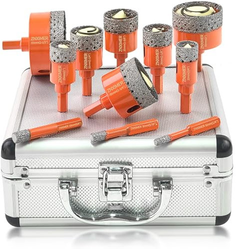 Tile Hole Cutter Set, Tile Drill Bits for Glass, Porcelain, Ceramic, Granite, Marble, Stone and More Drilling (11, 6/8/10/20/25/28/32/35/45/50/65mm-M-O)
