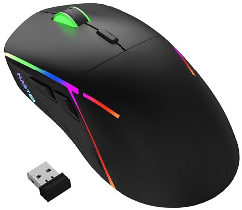 Gvyugke Wireless Gaming Mouse 16,000 DPI, Gaming Bluetooth Mouse for Laptop, PC, Mac, Wireless Mouse Rechargeable, Gaming Mice 9 RGB Mode, 75Hrs