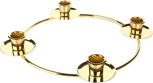 BRUBAKER Portacandela per 4 Candele - Anello per Corona d'Avvento da 22 cm per Candele con Diametro di 2,2 cm - Portacandela a Stella in Metallo per Decorazioni Natalizie Moderne - Dorato