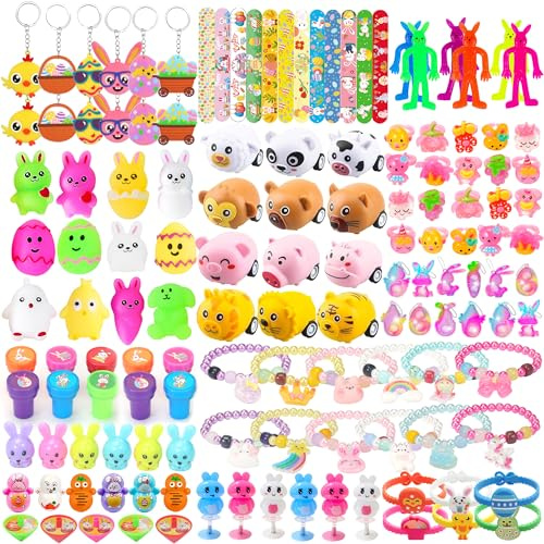 PLOUGVI 312Pcs Easter Egg Fillers & Basket Stuffers - Easter Toys for Egg Hunt Supplies, Party Favors, Gifts and Essentials