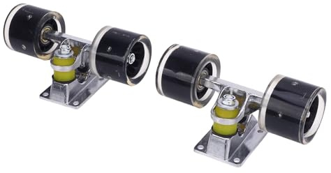 SPYMINNPOO Ensemble de Trucks et Roues de Skate Board, Trucks et Roues de 3,2 Pouces, Remplacement pour Longboard Cruiser (Black)