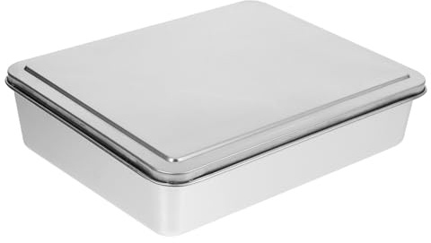 DIYEAH Teglia in Acciaio 28X22X6 CM con Coperchio Stampo Profondo per Dolci da Forno Riutilizzabile Teglia da Cucina Antiaderente per Torte Pasticcini e Dessert Adatta a Casa e