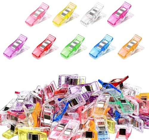 Sewing Clips for Fabric, 100Pcs Plastic Quilting Crafting Pins Non Slip Fabric Clips Multipurpose Crafting and Knitting Clamps Plastic for Hanging Objects Dressmaking Craftings