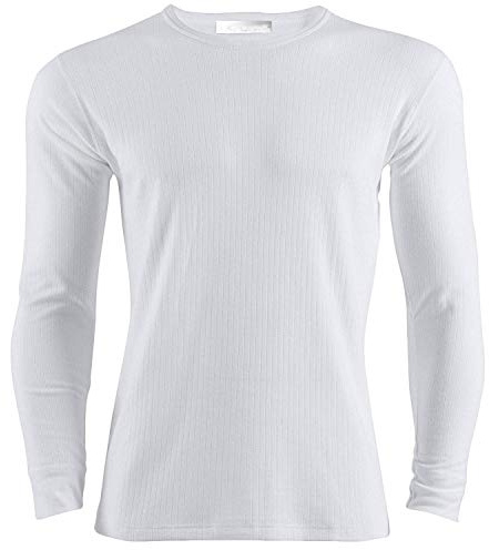 Mens Thermal Long Vest Full Sleeve Top Extreme Warm Winter Heat Ski Wear Size S-XXL (XX-Large, White)