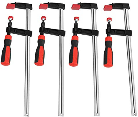 Cocoarm 4 Stück Schraubzwingen Set Schraubzwinge 300mm F Klemmzwinge Klemm Zwinge Set Heavy Duty F Clamps Temperguss Spannweite Holzbearbeitung DIY Handwerkzeug Kit 50 x 300mm (4 Stück)