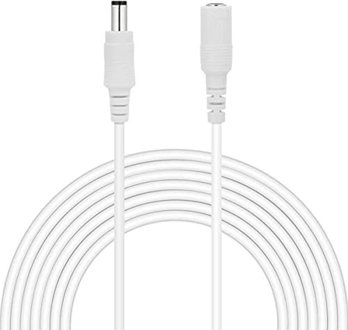 ZILNK Cable alargador universal de 6 metros / 20 pies CC 12 V para cámara de vigilancia, router, tira LED, longitud adicional para fuente de alimentación CC 12 V/1 A/2 A, color blanco