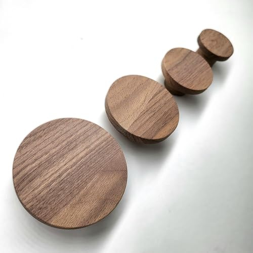 PLT Gancho de pared redondo de madera de nogal sin tratar (4 cm, 5 cm, 6 cm, 7 cm de diámetro), perchero de entrada, perchero, habitación infantil, pasillo, regalo para bebés