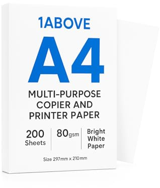 A4 Multipurpose White Copy Paper for Printer, Copier, Office, Home & Craft Use (80gsm, 200 Sheets)