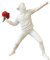 PIGPIGFLY Escultura Figura Banksy,Centro de Mesa Decorativo Salon,Escultura Abstracta, Decoración de Estantería,Figuras Decorativas,Decoracion Hogar,Decoracion Mesa Comedor（Blanco）