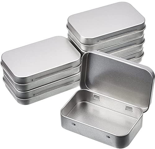 6 Pack Tins Container Metal Rectangular Empty Hinged Tins Box with Lids, Mini Portable Storage Box Small Storage Containers for Home Organizer