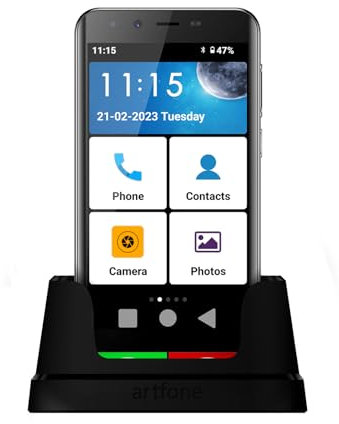 artfone SMART_500 | Seniorenhandy 4G Volte | Senioren Smartphone ohne Vertrag | Mobiltelefon mit Notruftaste | 32GB | Android 12 | 13 MP Kamera | Schwarz