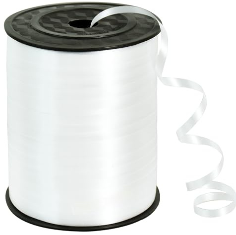 TONIFUL 500 Yards White Curling Ribbon Balloon String Gift Wrapping Decor | Ribbon for Gift Wrapping Balloons Curling String for Bouquets Crafts Birthday Graduation Christmas New Year Decorations