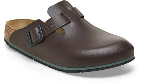 BIRKENSTOCK Boston Pro Leder Clogs - Hochwertige zertifizierte Berufsschuhe für Medizin, Gastronomie und Service, Farbe: Java, Gr: 47