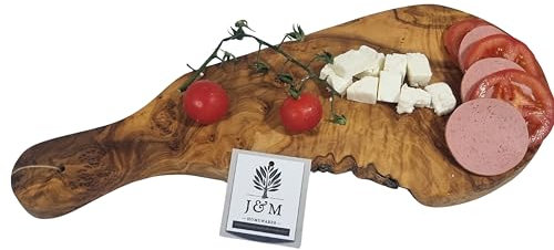 Premium Olive Wood Chopping Board, Multi-Purpose Chopping Board & Serving Tray for Kitchen, Thick Cutting Board for Carving Meat Cutting, Vegetables, Cheeses and Bread (31 cm)