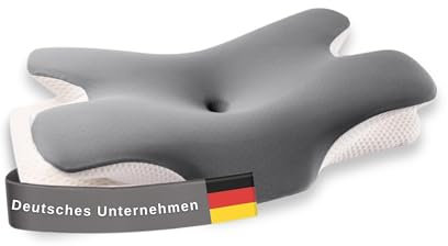 Ergonomisches Schmetterlingskissen aus Memory Foam – Orthopädisches Positions- & Nackenstützkissen mit 2 Höhen für Rücken-, Seiten- & Bauchschläfer, atmungsaktiver Bezug, Recovery Pillow (Weiß)