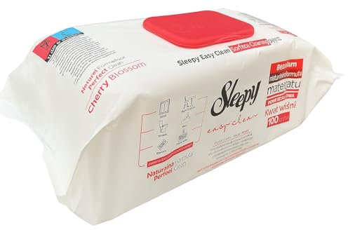 Sleepy Easy Clean EXTRA Cleaning Towel, Cloths Wipe, Antibacterial, Extra Large and Strong, Vegan (Cherry Blossom), 12 x 22 cm, 100 count