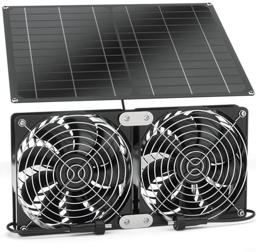 Solfläkt för växthusvärmare takventilation camping hundhus hönshus – energieffektiv tyst drift idealisk för utomhusbruk